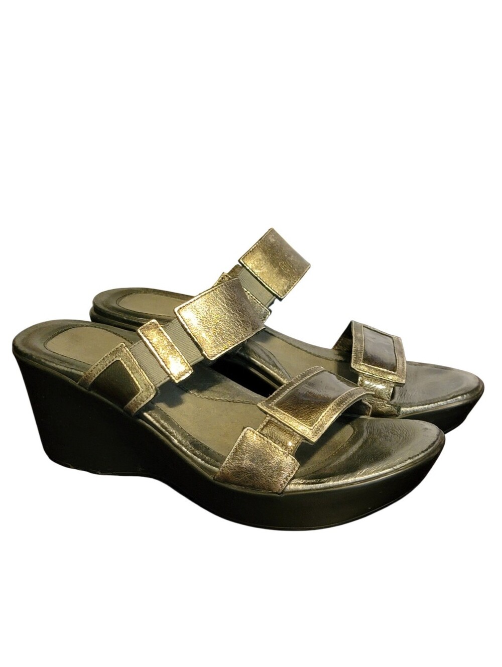 NAOT Treasure Slip On Wedge Sandals Silver Tones Size: 37 US 6-6.5